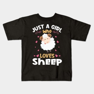 Just a Girl who Loves Sheep Gift Kids T-Shirt